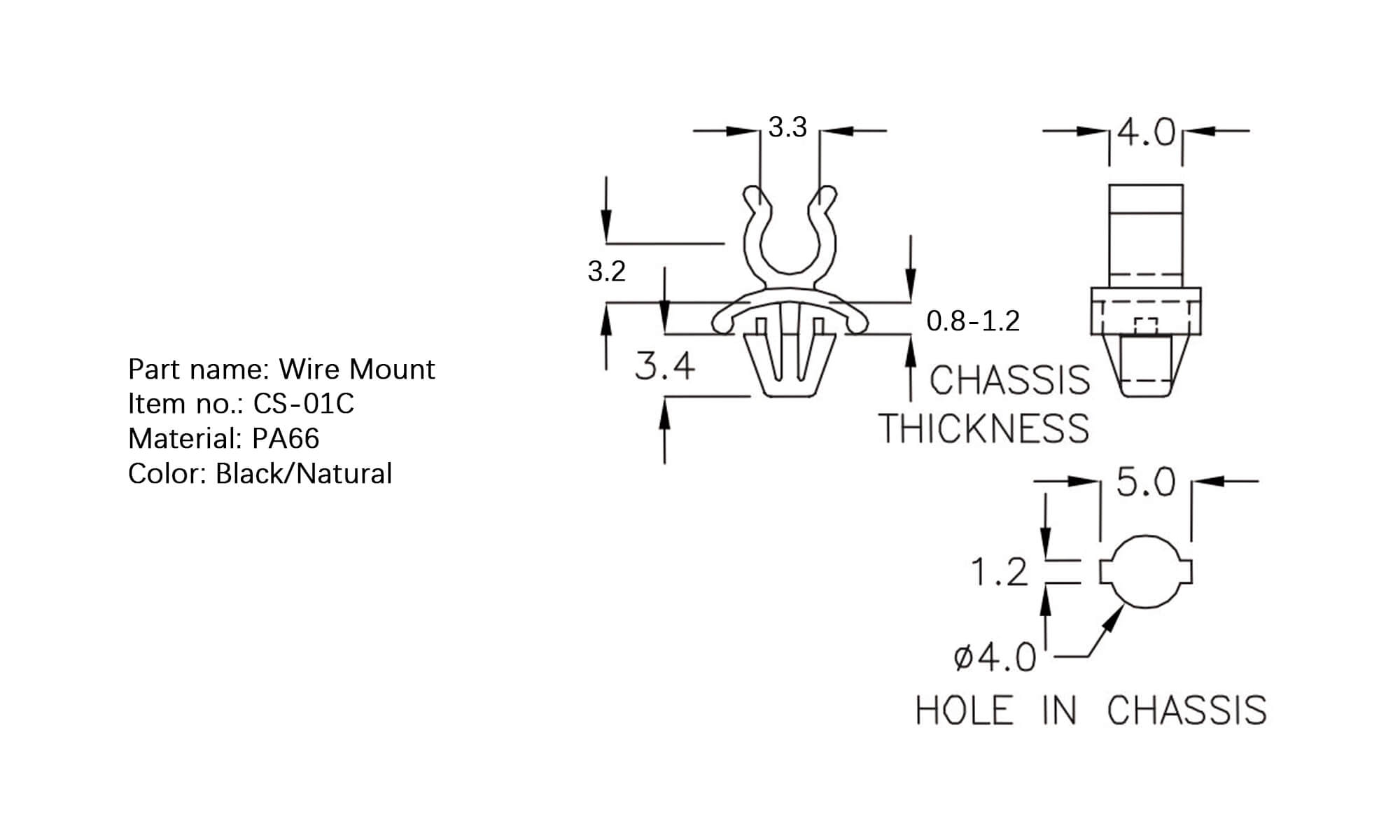 Plastic Wire Mount CS-01C